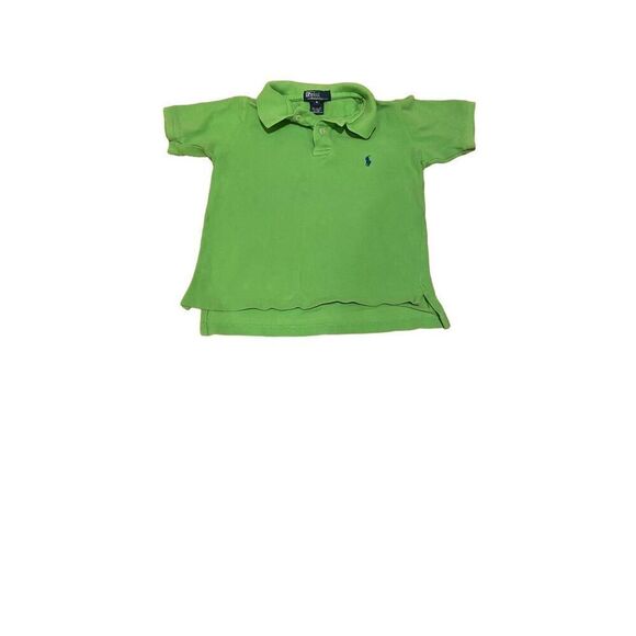 Boy’s Neon Green Ralph Lauren Polo with Blue Polo Logo - Picture 3 of 3